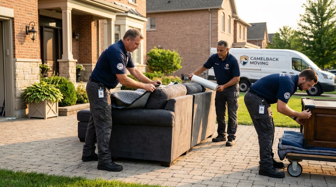 Large estate moving crew wrapping furniture in Tarpon Springs, FL