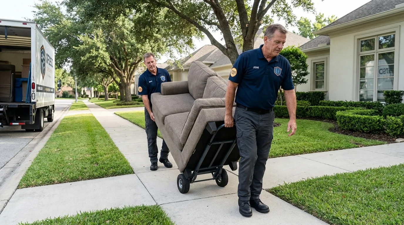 Local residential moving crew loading furniture in Tarpon Springs, FL