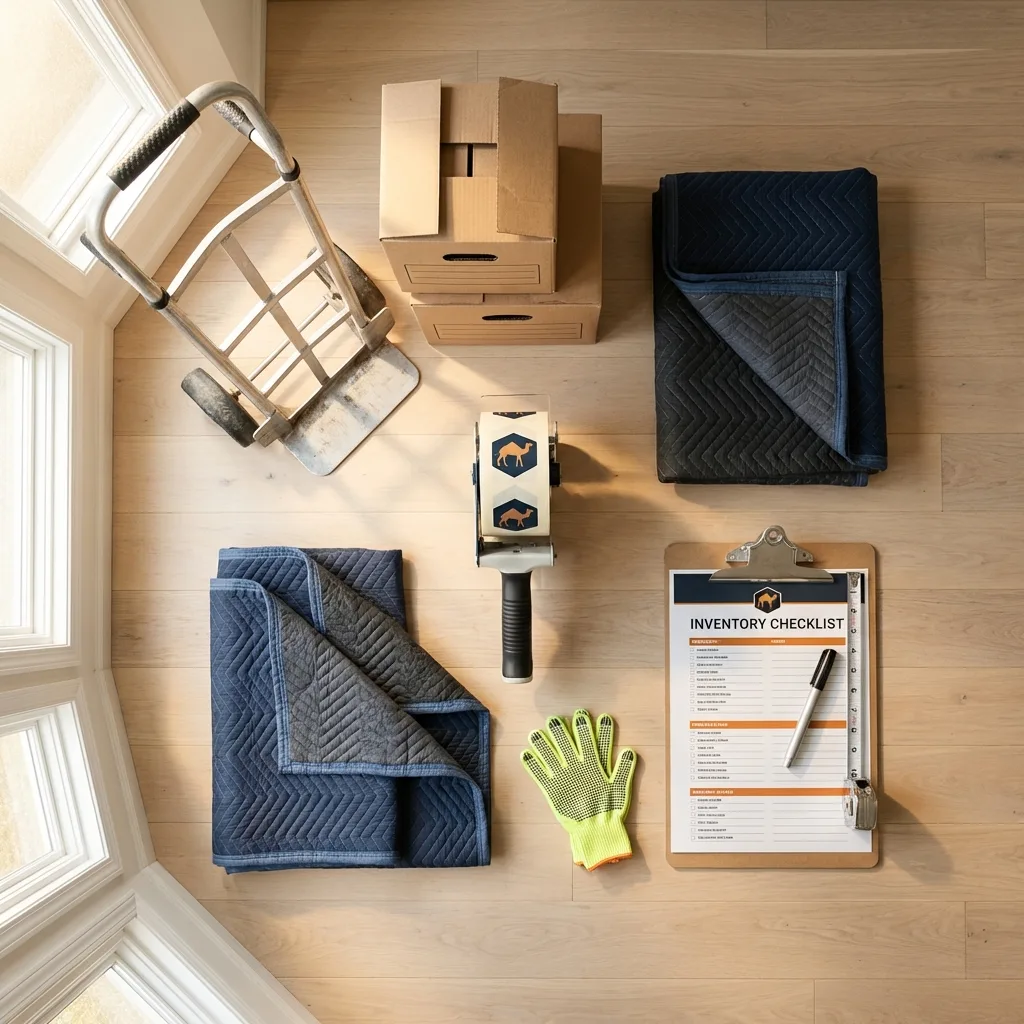 Professional moving supplies and packing materials layout for Tarpon Springs residential relocations