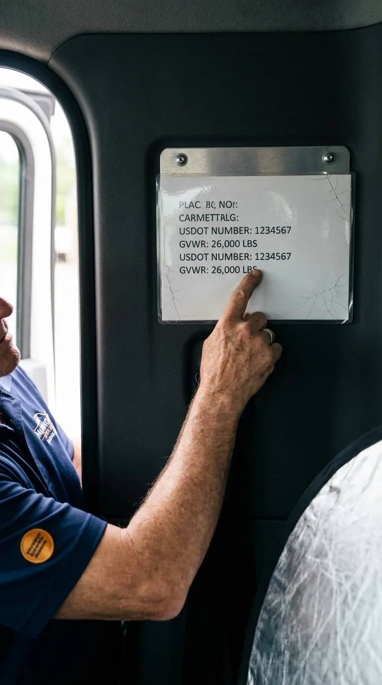 USDOT licensing placard verification in Tarpon Springs